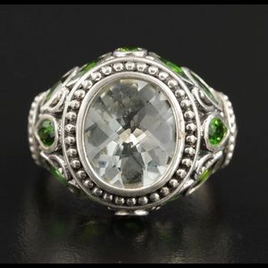 Sterling Prasiolite/Chrome Diopside Ring